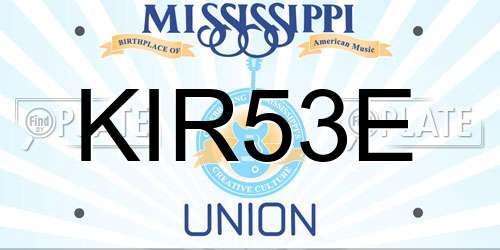 KIR53E Mississippi License Plate