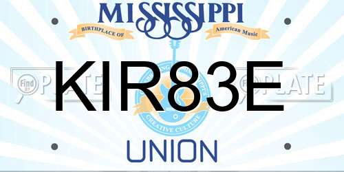 KIR83E Mississippi License Plate