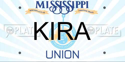 KIRA Mississippi License Plate