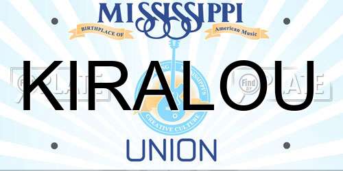 KIRALOU Mississippi License Plate