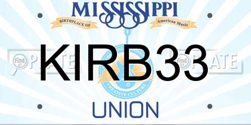 KIRB33 Mississippi License Plate