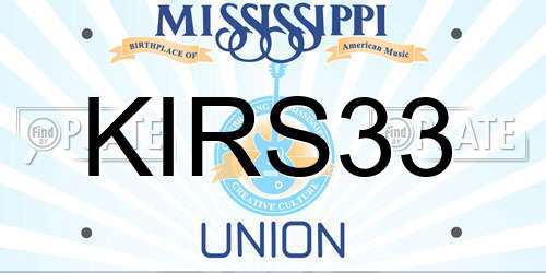 KIRS33 Mississippi License Plate