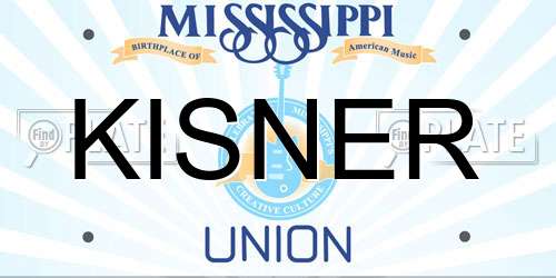 KISNER Mississippi License Plate