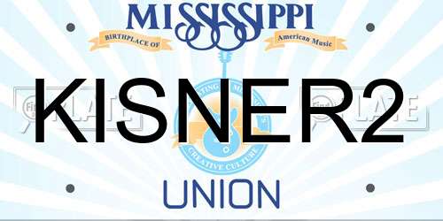 KISNER2 Mississippi License Plate