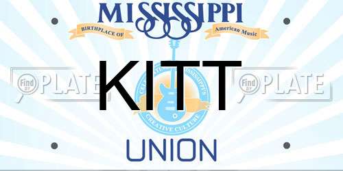 KITT Mississippi License Plate
