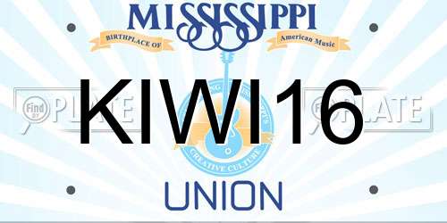 KIWI16 Mississippi License Plate