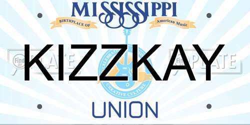 KIZZKAY Mississippi License Plate