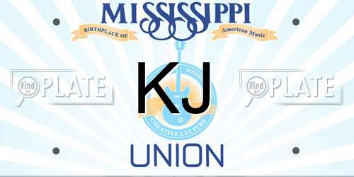 KJ Mississippi License Plate