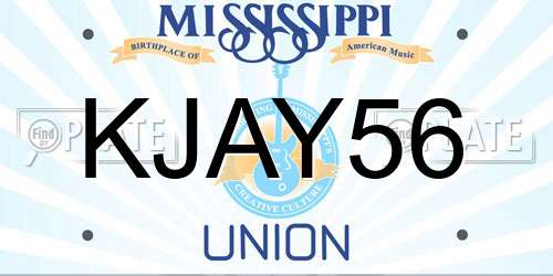 KJAY56 Mississippi License Plate