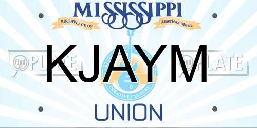 KJAYM Mississippi License Plate