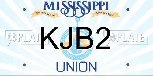 KJB2 Mississippi License Plate