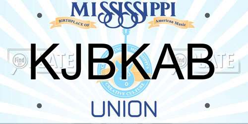 KJBKAB Mississippi License Plate