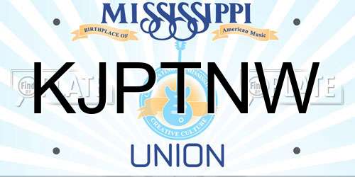 KJPTNW Mississippi License Plate