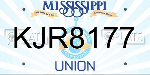 KJR8177 Mississippi License Plate