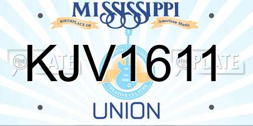KJV1611 Mississippi License Plate