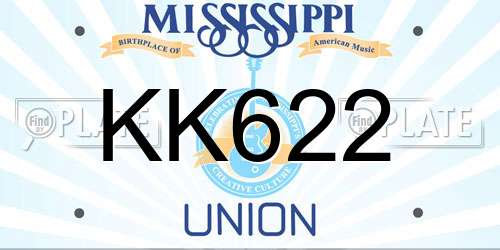 KK622 Mississippi License Plate