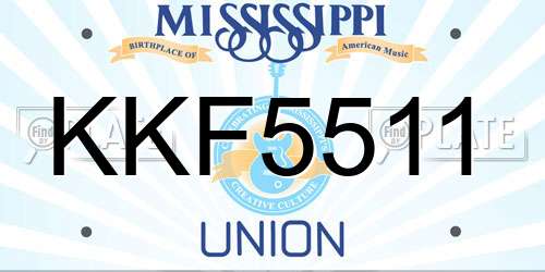 KKF5511 Mississippi License Plate