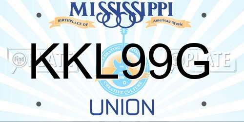 KKL99G Mississippi License Plate