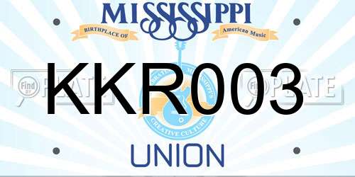 KKR003 Mississippi License Plate