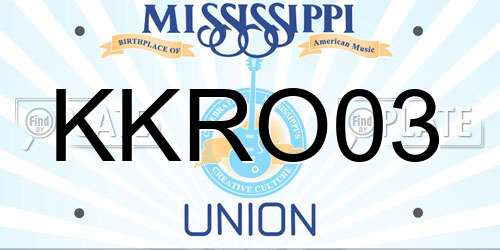 KKRO03 Mississippi License Plate