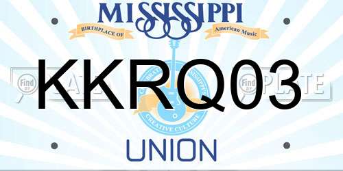 KKRQ03 Mississippi License Plate