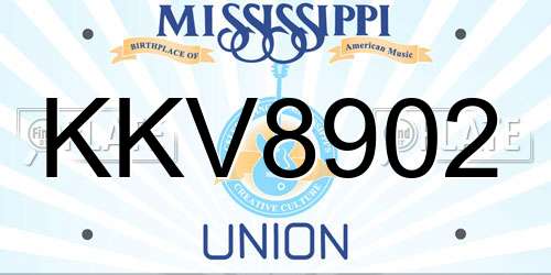 KKV8902 Mississippi License Plate