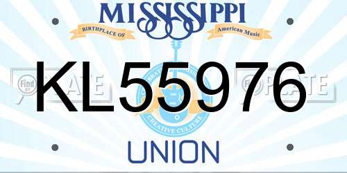 KL55976 Mississippi License Plate