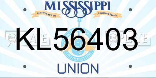 KL56403 Mississippi License Plate