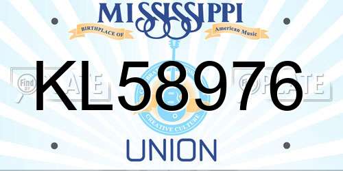 KL58976 Mississippi License Plate