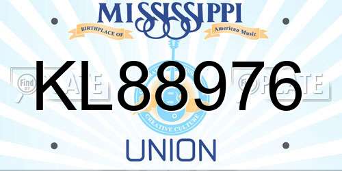 KL88976 Mississippi License Plate
