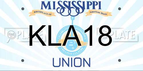 KLA18 Mississippi License Plate