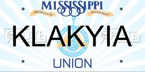 KLAKYIA Mississippi License Plate