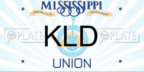 KLD Mississippi License Plate