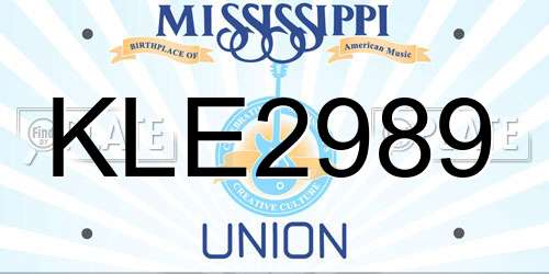 KLE2989 Mississippi License Plate