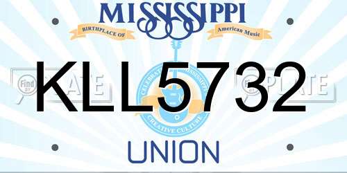 KLL5732 Mississippi License Plate