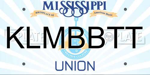 KLMBBTT Mississippi License Plate