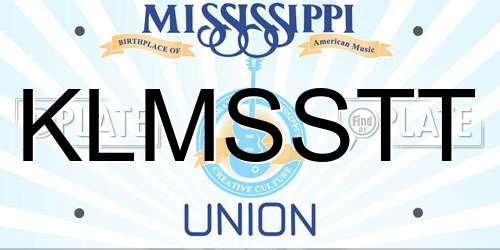 KLMSSTT Mississippi License Plate