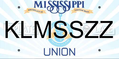 KLMSSZZ Mississippi License Plate