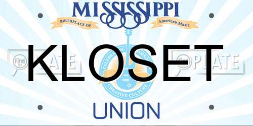 KLOSET Mississippi License Plate