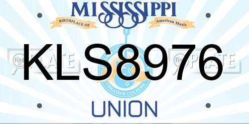 KLS8976 Mississippi License Plate