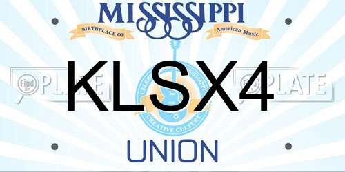 KLSX4 Mississippi License Plate