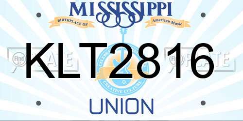 KLT2816 Mississippi License Plate