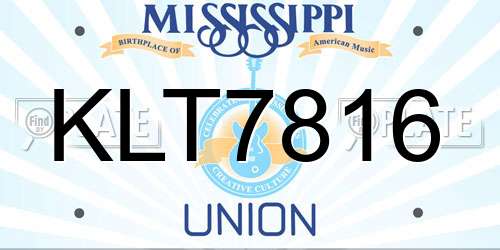 KLT7816 Mississippi License Plate