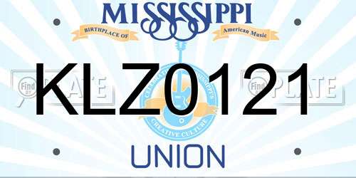 KLZ0121 Mississippi License Plate