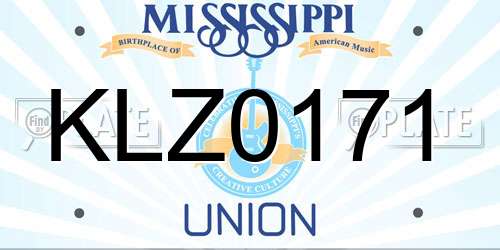KLZ0171 Mississippi License Plate