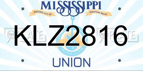 KLZ2816 Mississippi License Plate