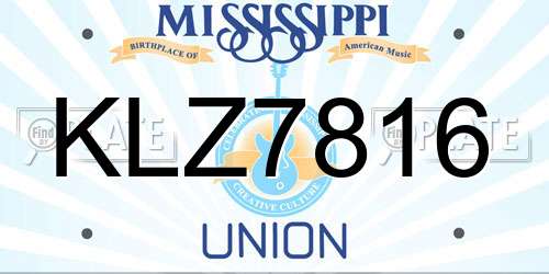 KLZ7816 Mississippi License Plate