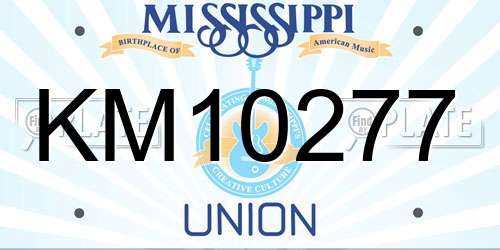 KM10277 Mississippi License Plate