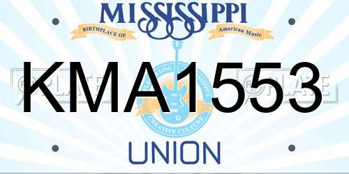 KMA1553 Mississippi License Plate