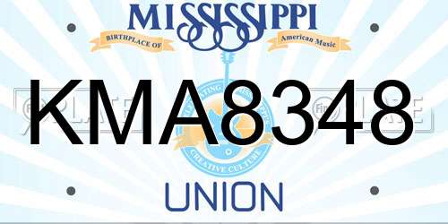 KMA8348 Mississippi License Plate